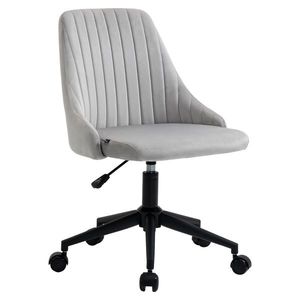 Vinsetto scaun de birou reglabil, catifea, 50x58x77-85cm, gri | AOSOM RO imagine