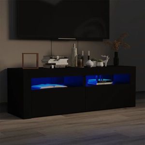 vidaXL Comodă TV cu lumini LED, negru, 120x35x40 cm imagine