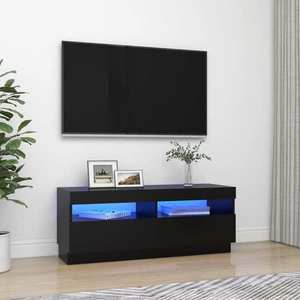 vidaXL Comodă TV cu lumini LED, negru, 100x35x40 cm imagine