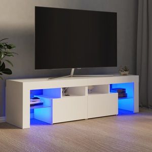vidaXL Comodă TV cu lumini LED, alb, 140x36, 5x40 cm imagine