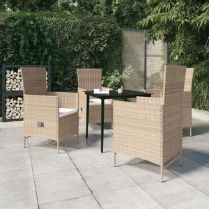 vidaXL Set de mobilier pentru grădină cu perne, 5 piese, bej imagine
