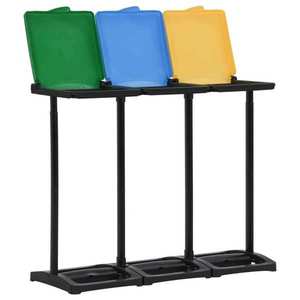 vidaXL Suporturi pentru saci de gunoi cu capac 240-330 L multicolor PP imagine