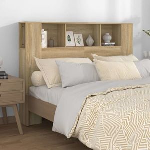 vidaXL Tăblie de pat cu dulap, stejar sonoma, 140x18, 5x104, 5 cm imagine