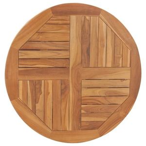 vidaXL Blat de masă rotund, 80 cm, lemn masiv de tec, 2, 5 cm imagine
