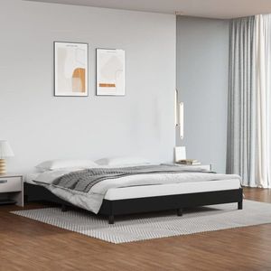 vidaXL Cadru de pat, negru, 160x200 cm, piele ecologică imagine