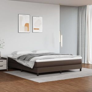 vidaXL Cadru de pat, maro, 160x200 cm, piele ecologică imagine