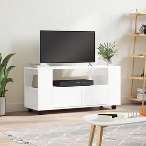 vidaXL Comodă TV, alb extralucios, 102x34, 5x43 cm, lemn prelucrat imagine