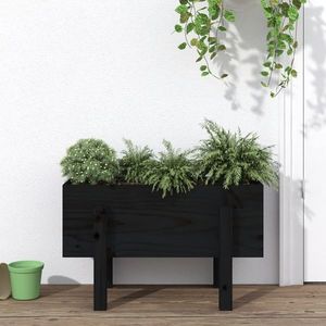 vidaXL Jardinieră de grădină, negru, 62x30x38 cm, lemn masiv pin imagine