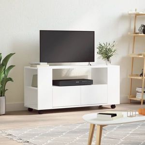 vidaXL Comodă TV, alb, 102x34, 5x43 cm, lemn prelucrat imagine