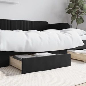 vidaXL Sertare de pat 2 buc, negru, lemn prelucrat și catifea imagine