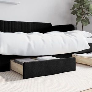 vidaXL Sertare de pat 2 buc, negru, lemn prelucrat și textil imagine