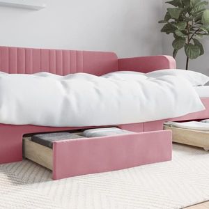 vidaXL Sertare de pat 2 buc, roz, lemn prelucrat și catifea imagine