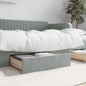 vidaXL Sertare de pat 2 buc, gri deschis, lemn prelucrat și textil imagine