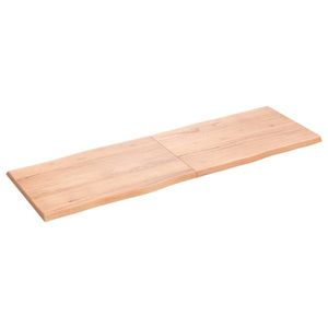 vidaXL Blat masă, 180x60x(2-4) cm, maro, lemn tratat contur organic imagine