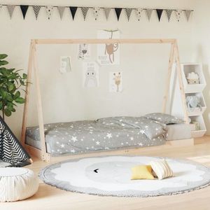 vidaXL Cadru de pat pentru copii, 80x200 cm, lemn masiv de pin imagine