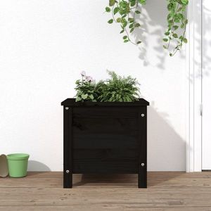 vidaXL Jardinieră de grădină, negru, 40x40x39 cm, lemn masiv pin imagine