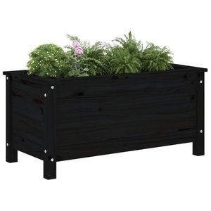 vidaXL Jardinieră de grădină, negru, 82, 5x40x39 cm, lemn masiv de pin imagine