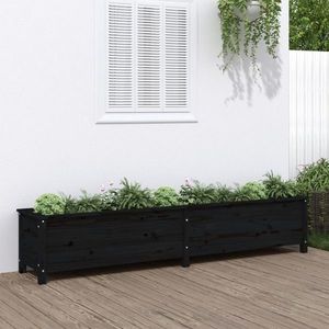 vidaXL Strat înălțat de grădină, negru, 199, 5x40x39 cm, lemn masiv pin imagine