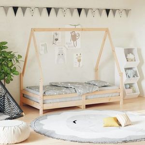vidaXL Cadru de pat pentru copii, 80x160 cm, lemn masiv de pin imagine