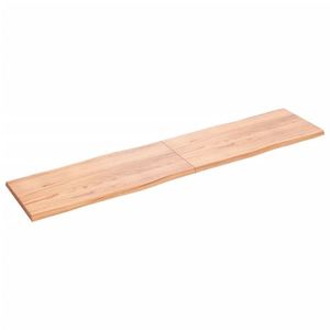 vidaXL Blat masă, 220x50x(2-4) cm, maro, lemn tratat contur organic imagine
