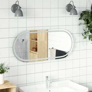 vidaXL Oglindă de baie cu LED, 100x45 cm, ovală imagine