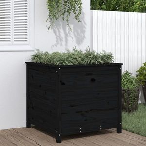 vidaXL Jardinieră de grădină, negru, 82, 5x82, 5x78 cm lemn masiv de pin imagine
