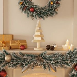 vidaXL Brazi de Crăciun din lemn decorativi 2 buc. 30 cm lemn de pin imagine