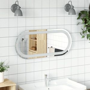 vidaXL Oglindă de baie cu LED, 70x30 cm, ovală imagine