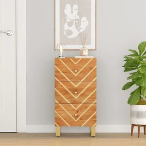 vidaXL Dulap lateral, maro și negru, 40x33, 5x75 cm lemn masiv de mango imagine
