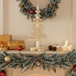 vidaXL Brad de Crăciun din lemn decorativ, 60 cm, lemn de pin masiv imagine