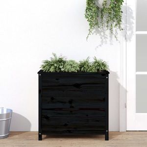 vidaXL Jardinieră de grădină, negru, 82, 5x40x78 cm, lemn masiv de pin imagine