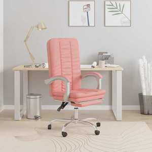 vidaXL Fotoliu de birou rabatabil, roz, piele ecologică imagine