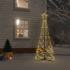 vidaXL Brad de Crăciun conic, 200 LED-uri, alb cald, 70x180 cm imagine