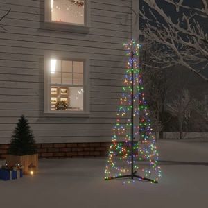 vidaXL Brad de Crăciun conic, 200 LED-uri, multicolor, 70x180 cm imagine