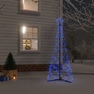 vidaXL Brad de Crăciun conic, 200 LED-uri, albastru, 70x180 cm imagine