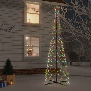 vidaXL Brad de Crăciun conic, 500 LED-uri, multicolor, 100x300 cm imagine