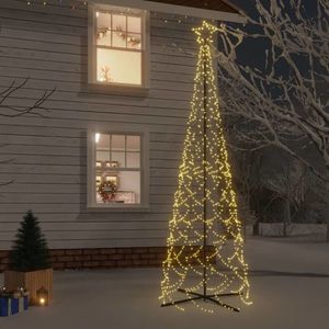 vidaXL Brad de Crăciun conic, 500 LED-uri, alb cald, 100x300 cm imagine