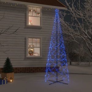 vidaXL Brad de Crăciun conic, 1400 LED-uri, albastru, 160x500 cm imagine