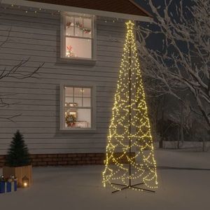 vidaXL Brad de Crăciun conic, 1400 LED-uri, alb cald, 160x500 cm imagine