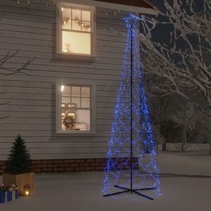 vidaXL Brad de Crăciun conic, 500 LED-uri, albastru, 100x300 cm imagine