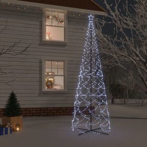 vidaXL Brad de Crăciun conic, 1400 LED-uri, alb rece, 160x500 cm imagine