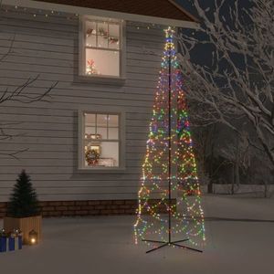 vidaXL Brad de Crăciun conic, 1400 LED-uri, multicolor, 160x500 cm imagine