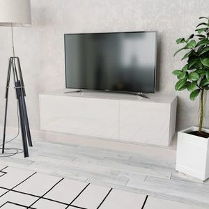 vidaXL Comodă TV, alb extralucios, 120x40x34 cm, PAL imagine
