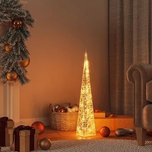 vidaXL Con iluminat de Crăciun, 30 LED-uri albe calde, 60 cm, acrilic imagine