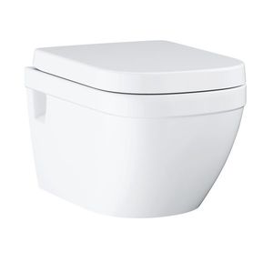 Set vas wc Grohe Euro Ceramic Rimless cu capac cu inchidere lenta si Quick Release alb imagine