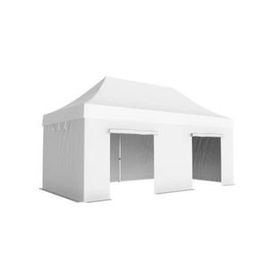 Pavilion Pliabil Professional Aluminiu 50 mm, fara ferestre, PVC 620 gr /m², alb, ignifug, 3x6 m - Corturi24 imagine