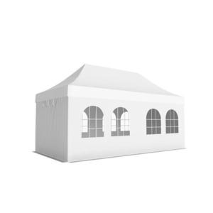 Pavilion Pliabil Professional Aluminiu 50 mm, cu 8 ferestre, PVC 620 gr /m², alb, ignifug, 3x6 m - Corturi24 imagine