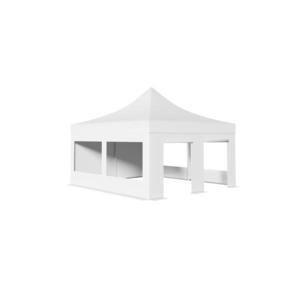 Pavilion Pliabil Professional Aluminiu 50 mm, cu ferestre panoramice, PVC 620 gr /m², alb, ignifug, 5x5 m - Corturi24 imagine