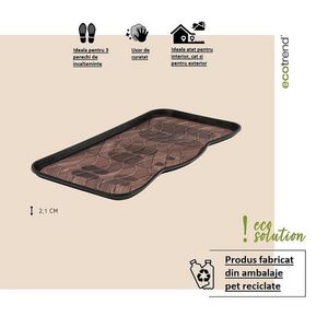 Tavita incaltaminte model Urme Pasi, polipropilena reciclata, maro/negru, 38x75 cm, cod 112003 imagine
