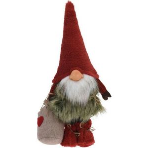 Decoratiune Gnome w red hat, 23x13x46 cm, plus, rosu imagine
